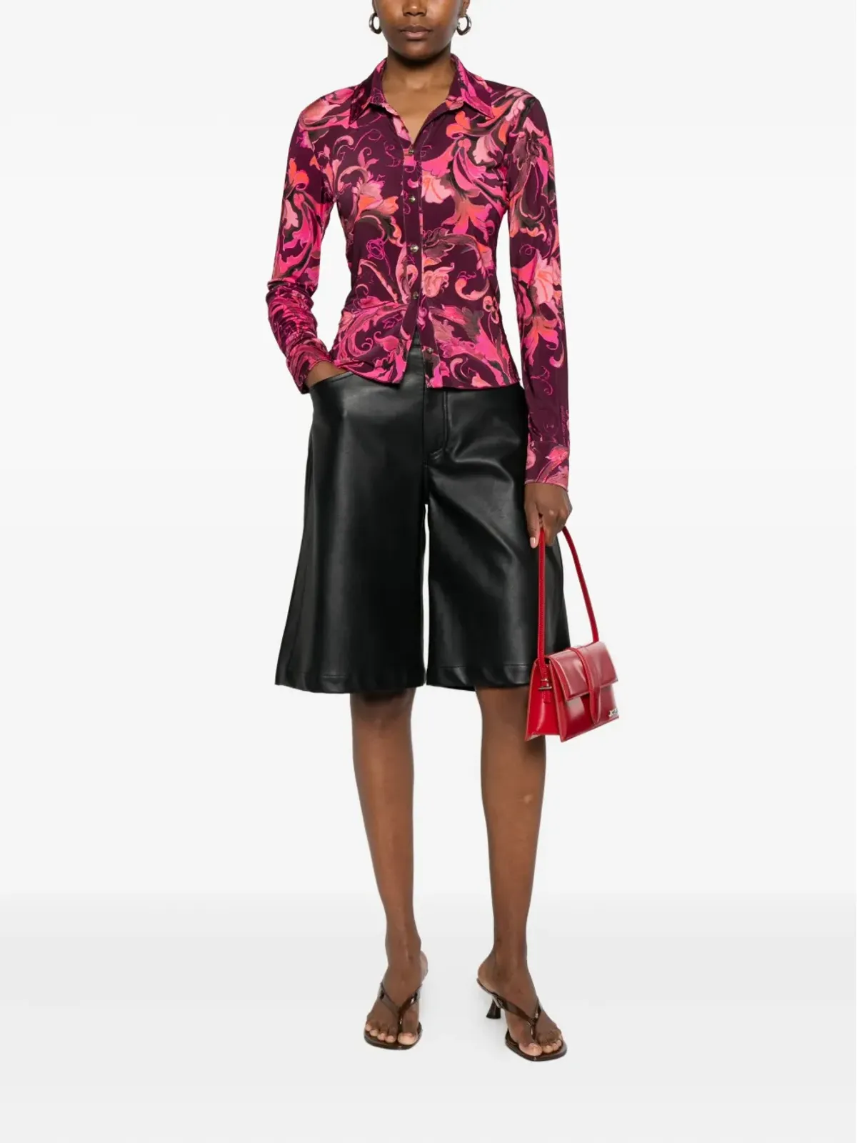 Versace Jeans Couture Porcelain Barocco ボタンアップシャツ - 画像2