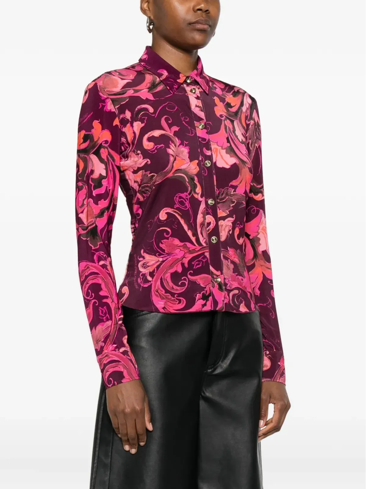 Versace Jeans Couture Porcelain Barocco ボタンアップシャツ - 画像3