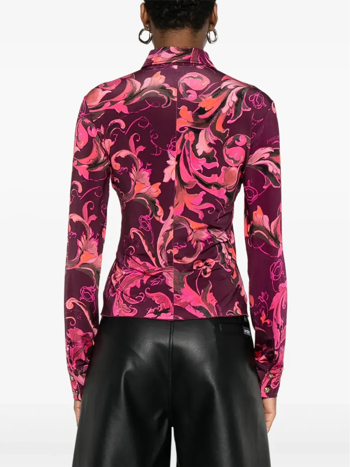 Versace Jeans Couture Porcelain Barocco ボタンアップシャツ - 画像4