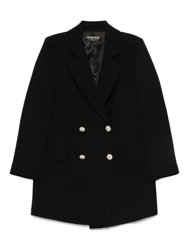 CHIARA BONI La Petite Robe CHIARA BONI La Petite Robe エコプリー 装飾付き ダブルブレストコートの商品画像