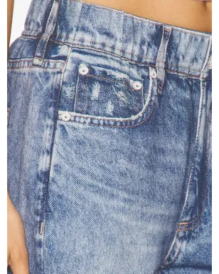 rag & bone エラスティックカフ酸洗いデニムジーンズ ブルー - サムネイル5