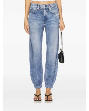 rag & bone エラスティックカフ酸洗いデニムジーンズ ブルー - サムネイル3