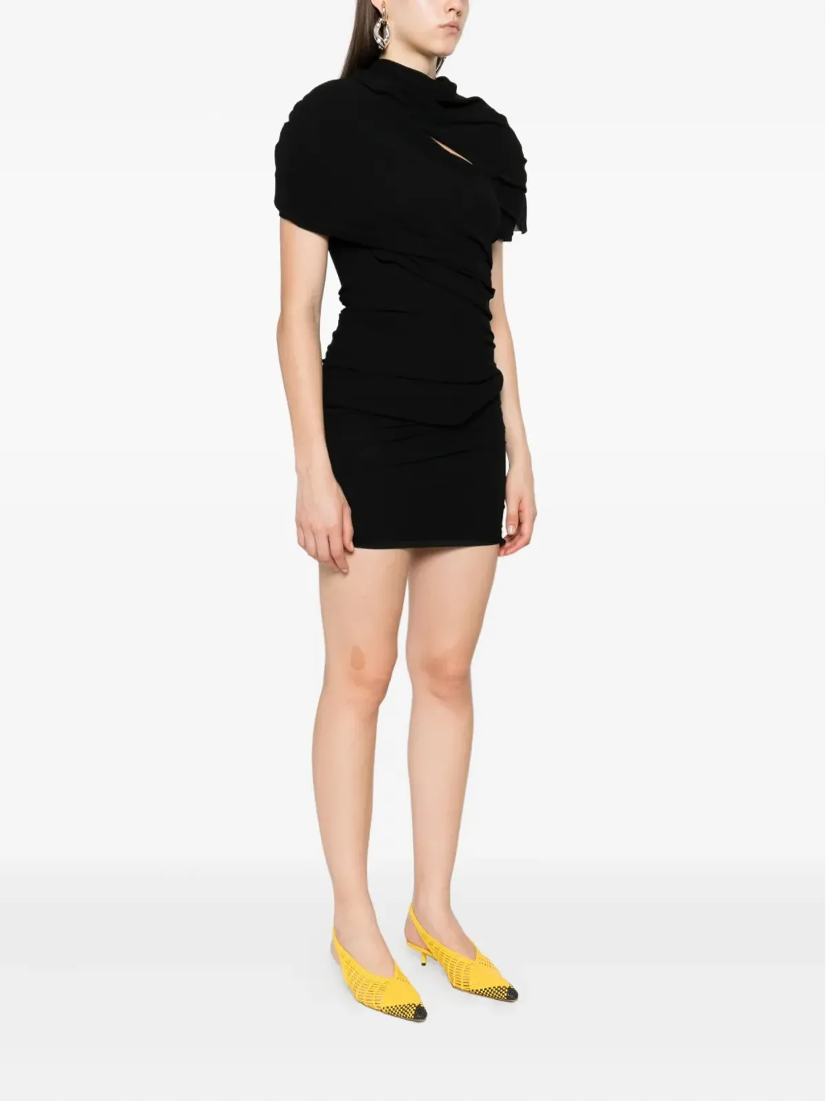 Jacquemus The Castagna draped mini dress - Black - 画像3
