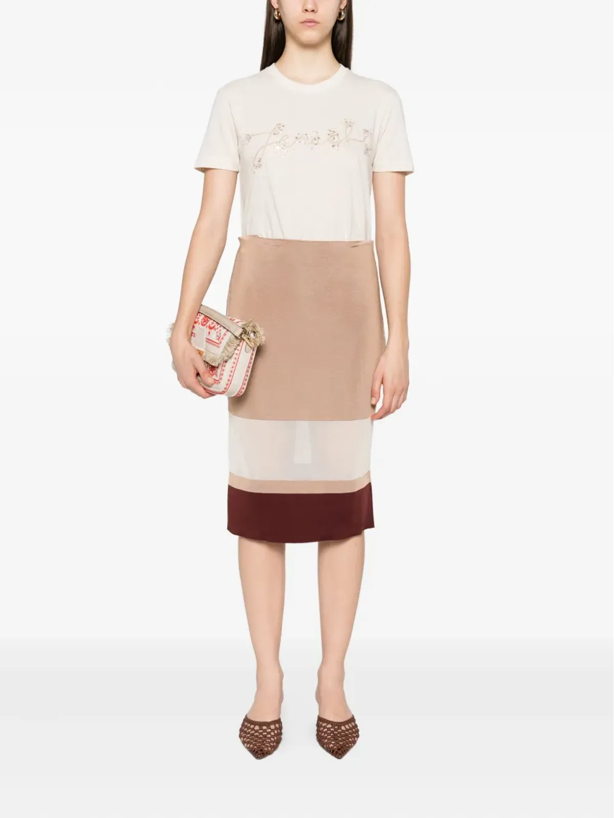 FENDI スパンコール装飾Tシャツ - 画像2