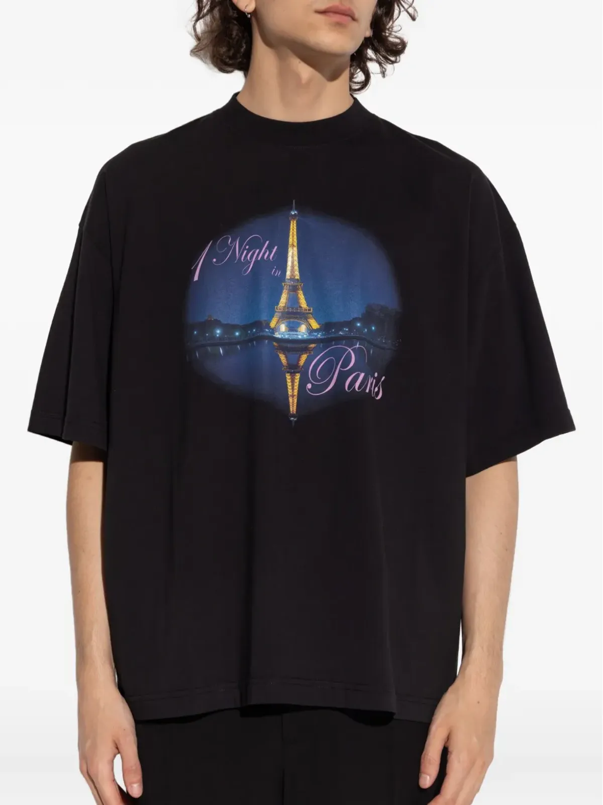 VETEMENTS エッフェル塔プリントTシャツ（ブラック） - 画像2