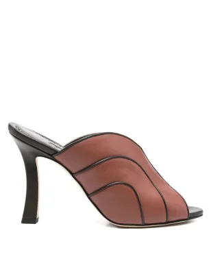 Manolo Blahnik ニカボ レザーパネルドサンダル - サムネイル1