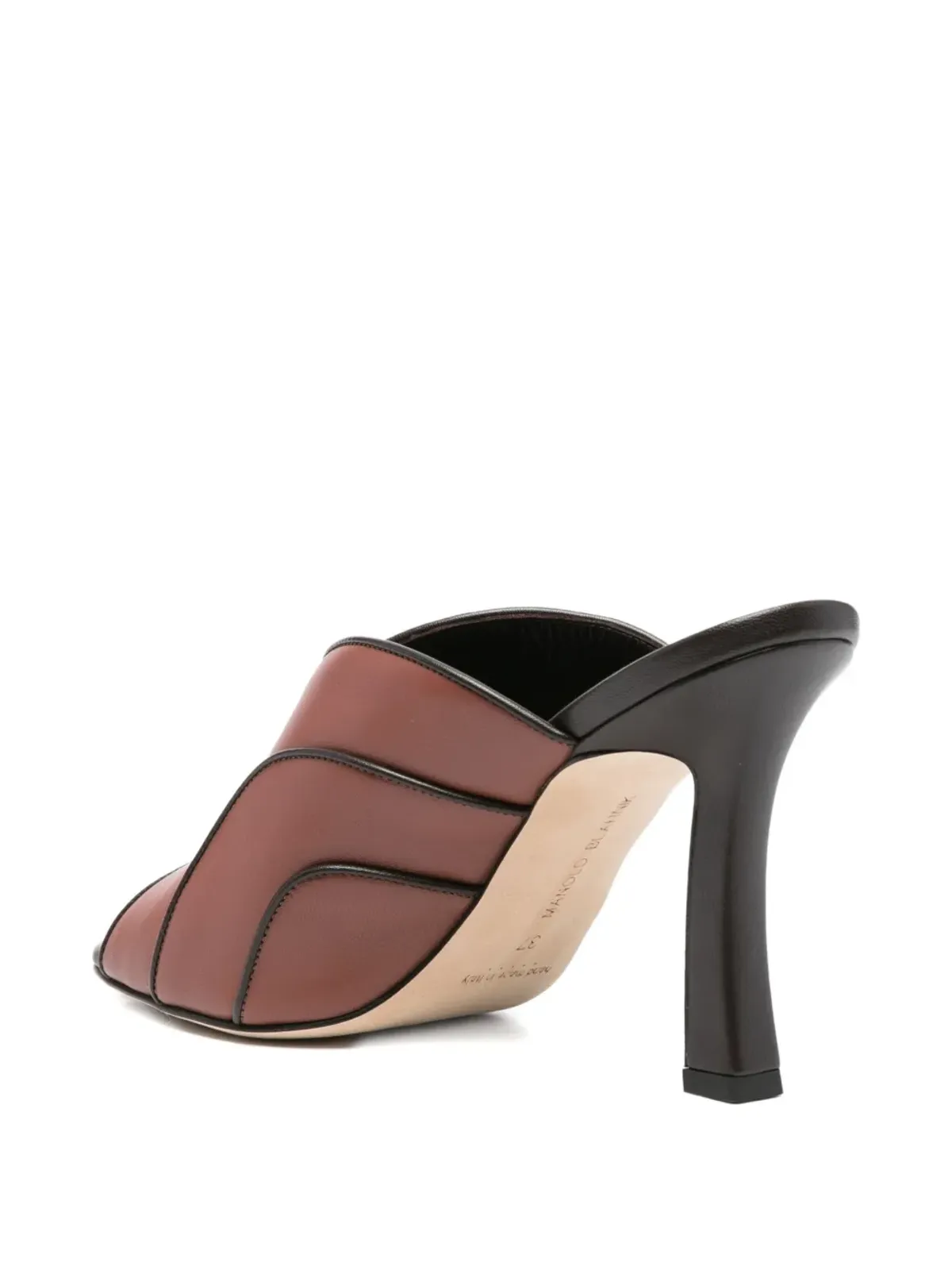 Manolo Blahnik ニカボ レザーパネルドサンダル - 画像3