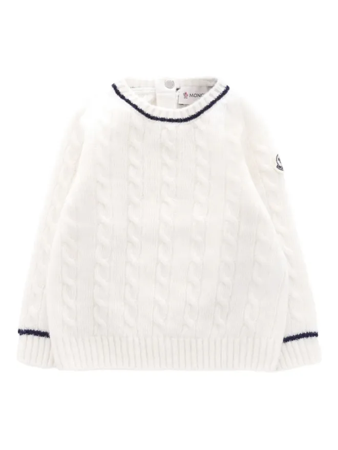 Moncler Enfant Moncler Enfant ケーブルニット ロゴパッチ セーターの商品画像