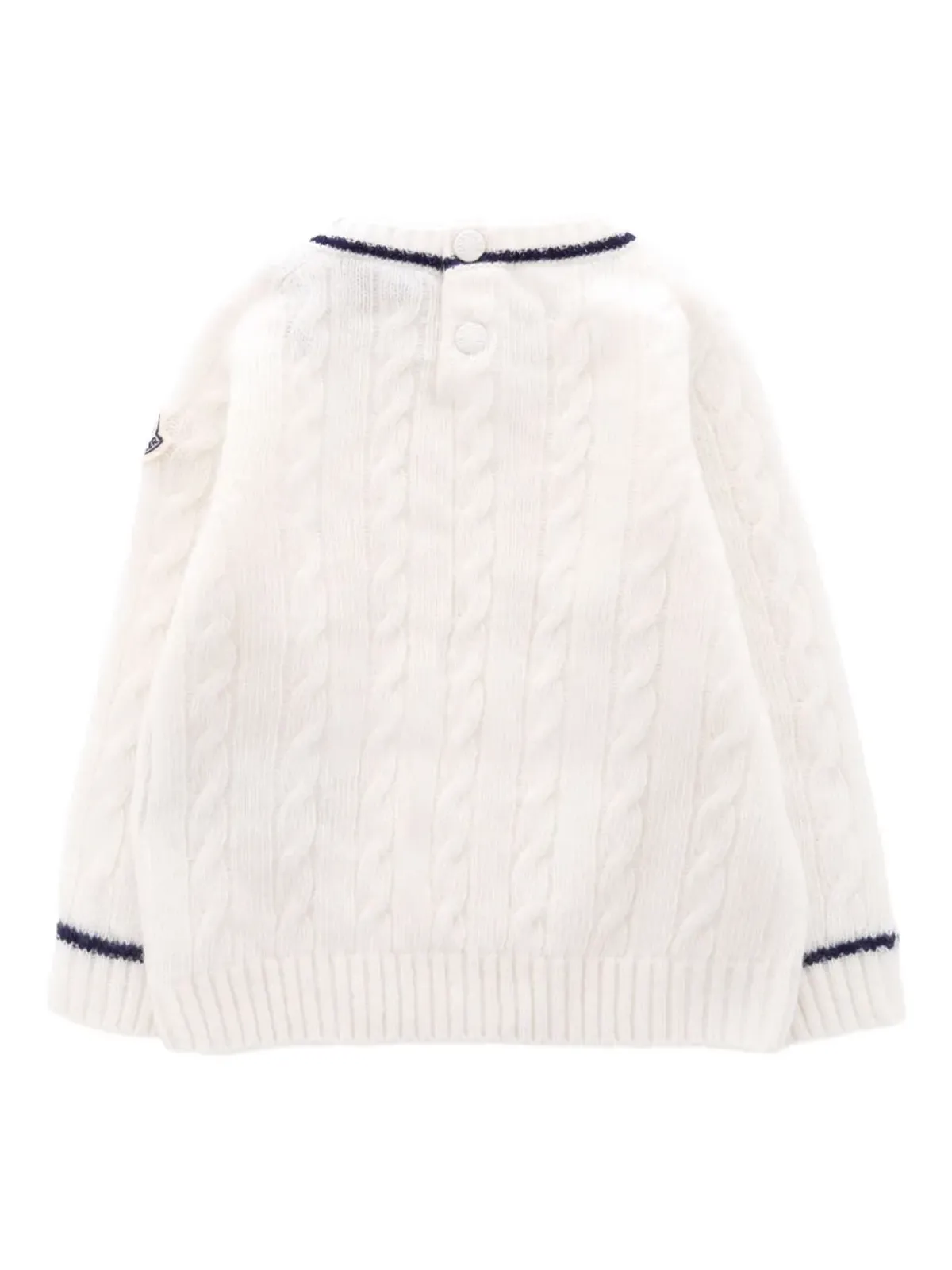 Moncler Enfant ケーブルニット ロゴパッチ セーター - 画像2