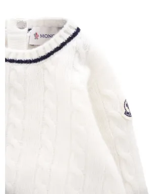 Moncler Enfant ケーブルニット ロゴパッチ セーター - サムネイル3