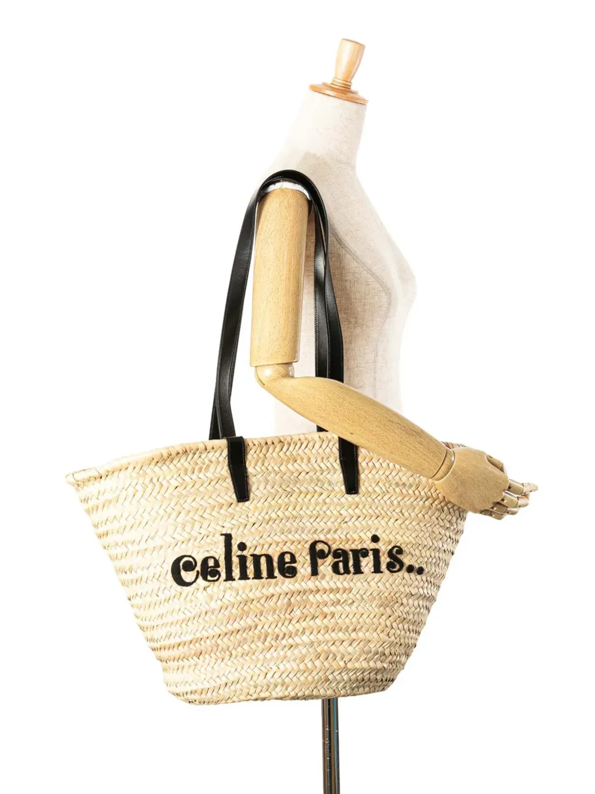 Celine Pre-Owned 2020 Raffia Classic Panier tote bag - Brown - 画像2