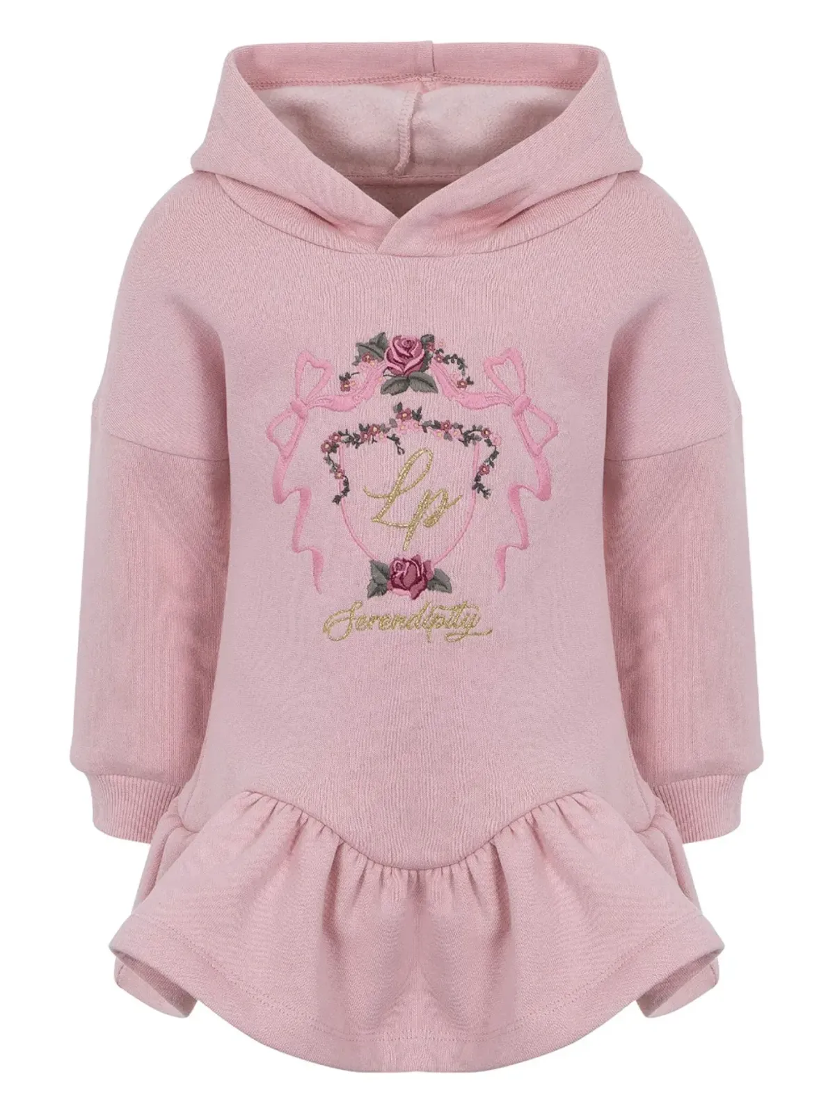 Lapin House 刺繍入りフリルドレス - ピンク - 画像1