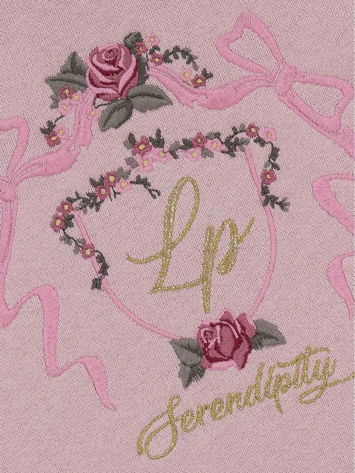 Lapin House 刺繍入りフリルドレス - ピンク - 画像3