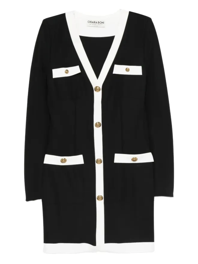 CHIARA BONI La Petite Robe CHIARA BONI La Petite Robe ボタン付きVネックのドレスの商品画像