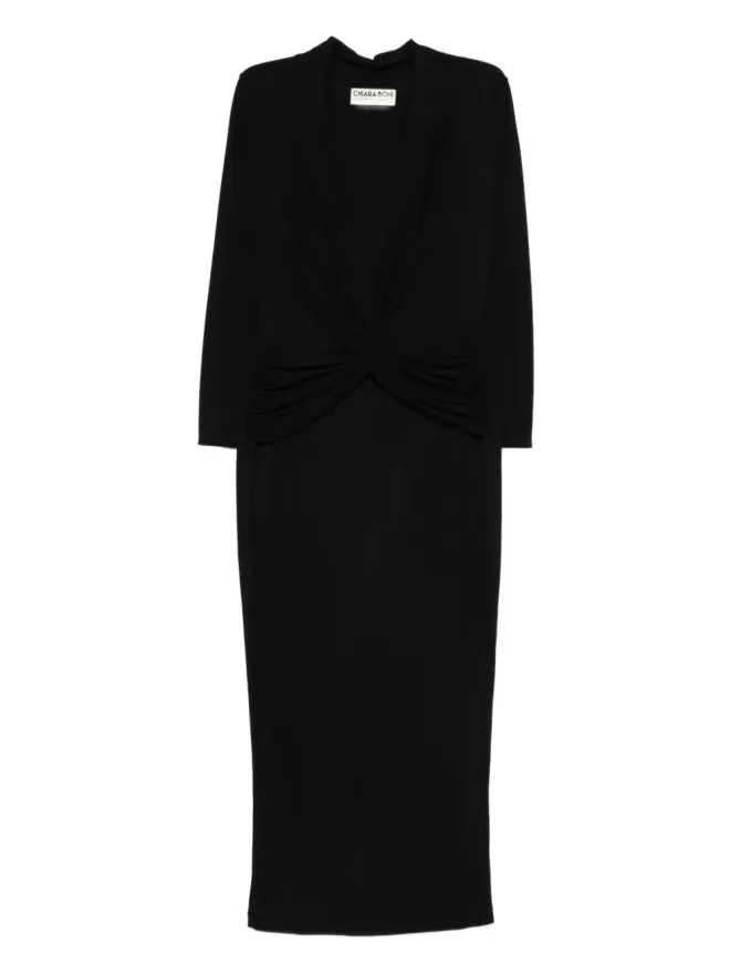 CHIARA BONI La Petite Robe CHIARA BONI La Petite Robe ツイストディテール ミディドレス（ブラック）の商品画像