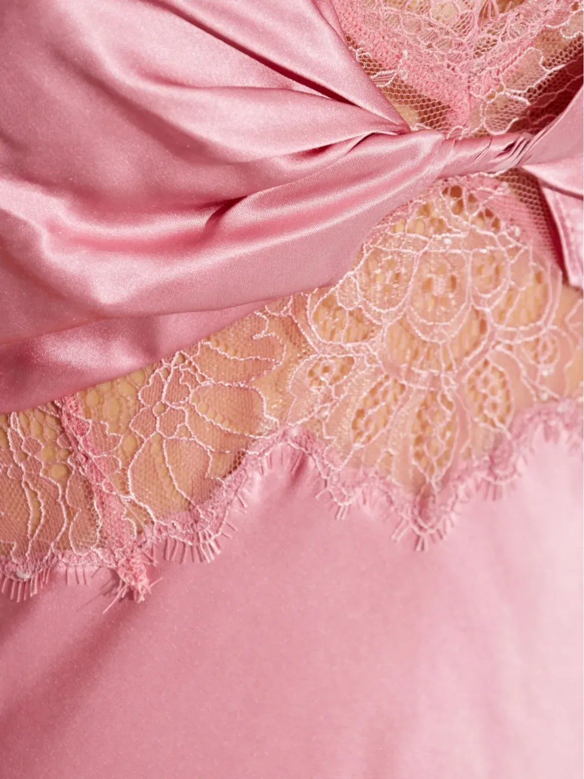 LoveShackFancy オリアンナ レーストリム付きスリップマキシドレス ピンク - 画像5