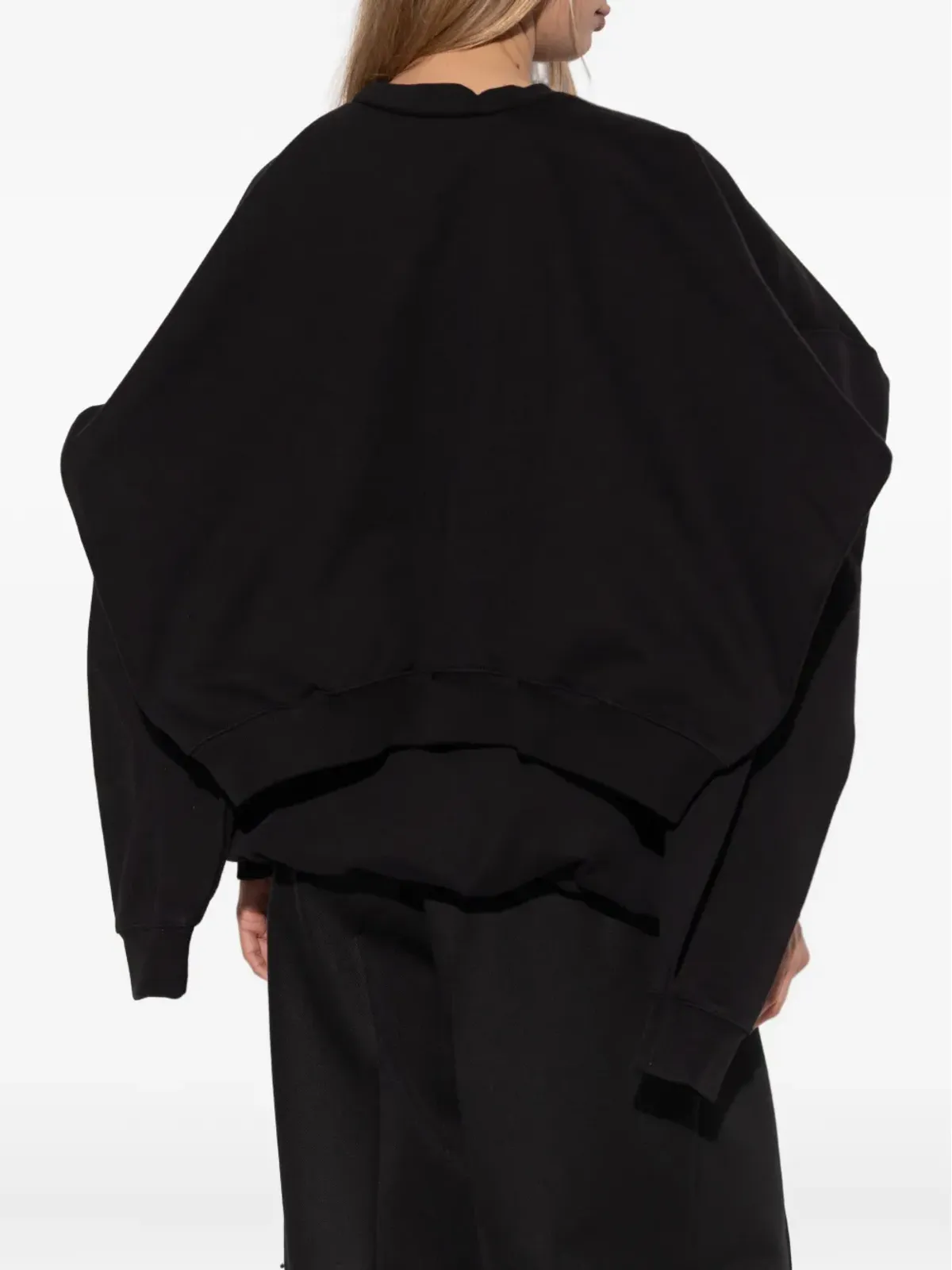 VETEMENTS レイヤードコットン スウェットシャツ ブラック - 画像5
