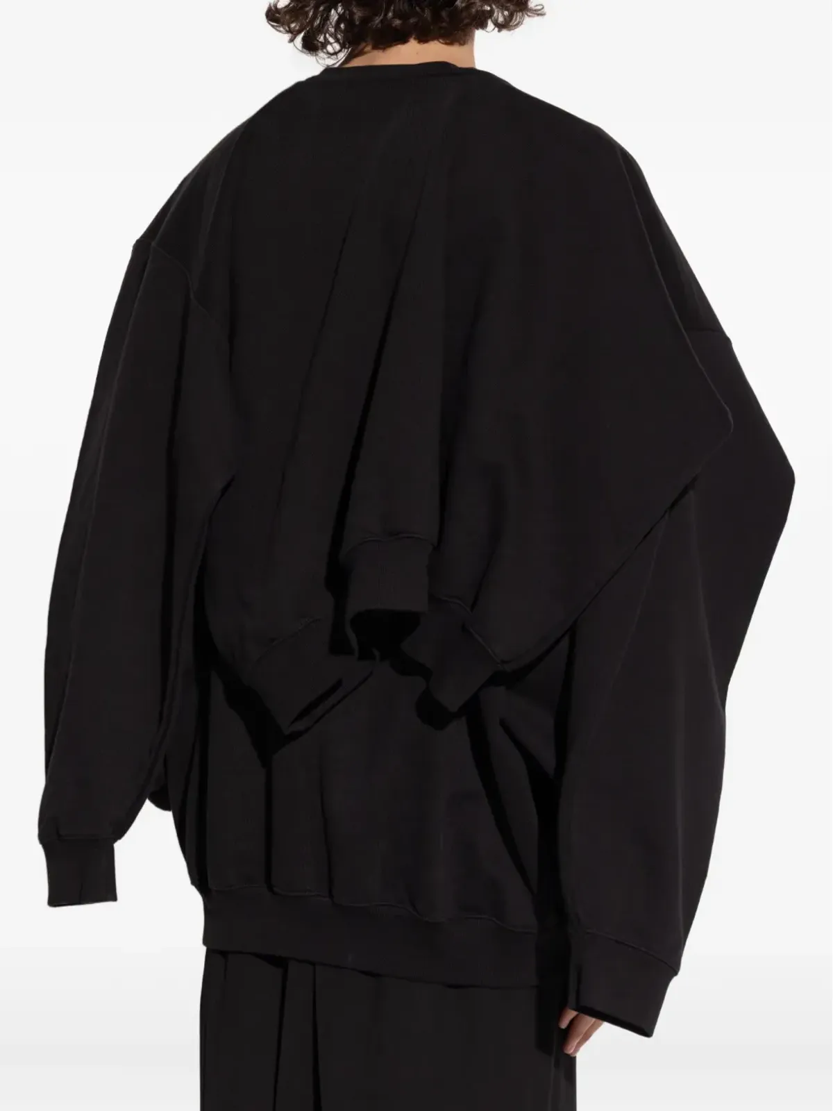 VETEMENTS レイヤードコットン スウェットシャツ ブラック - 画像4