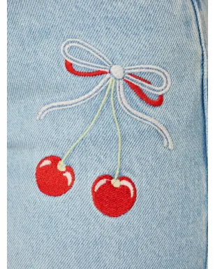 LoveShackFancy チェリー刺繍ジーンズ - サムネイル5