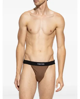 TOM FORD ロゴ入りジョックストラップ - ブラウン - サムネイル2