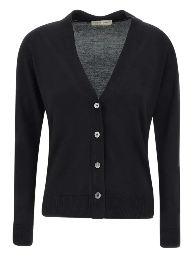 Filippo De Laurentiis Filippo De Laurentiis Vネックリブ編みカーディガンの商品画像