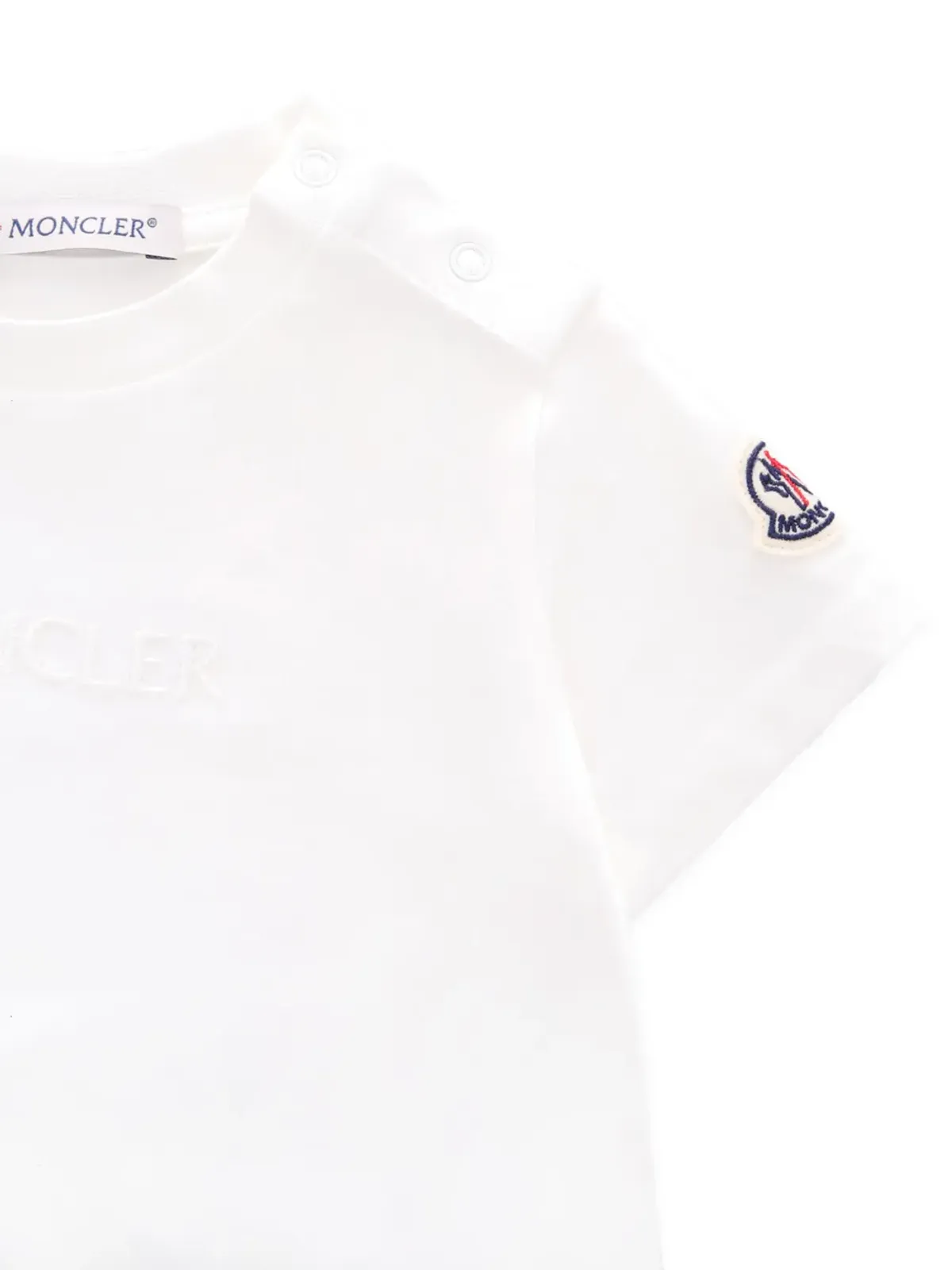 Moncler Enfant ロゴ刺繍パッチTシャツ ホワイト - 画像3