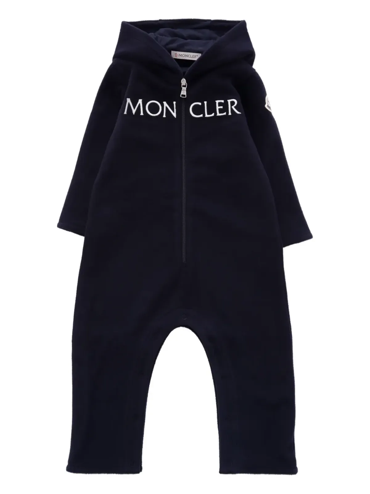 Moncler Enfant フード付きロゴロンパース - ブルー - 画像1