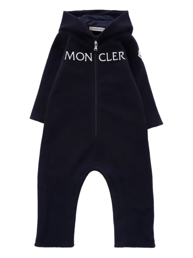 Moncler Enfant Moncler Enfant フード付きロゴロンパース - ブルーの商品画像