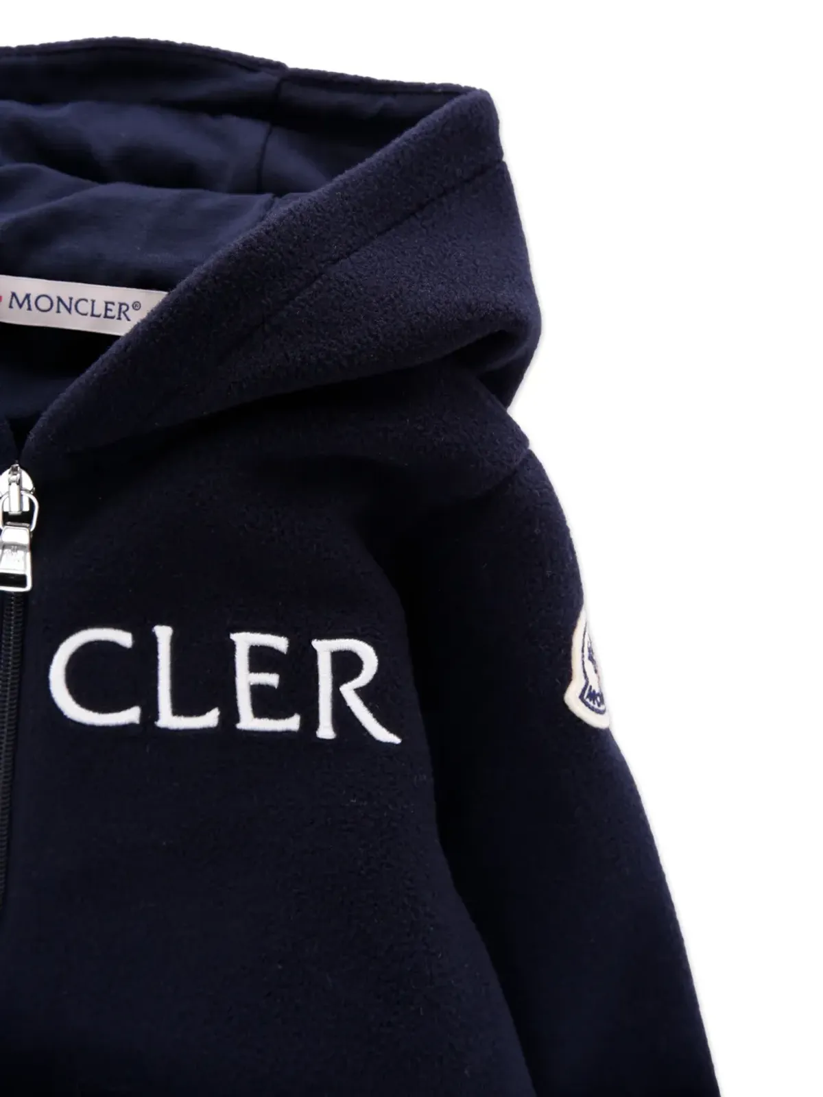 Moncler Enfant フード付きロゴロンパース - ブルー - 画像3