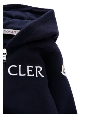 Moncler Enfant フード付きロゴロンパース - ブルー - サムネイル3