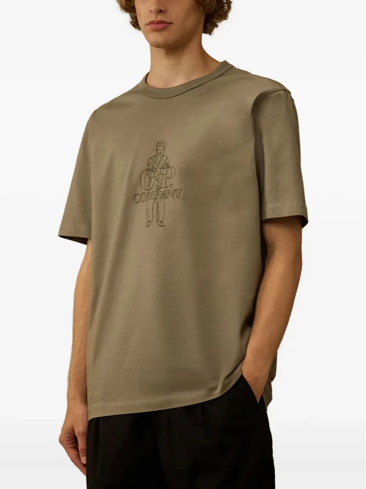 C.P. Company 刺繍フィギュアTシャツ - Grey - 画像3