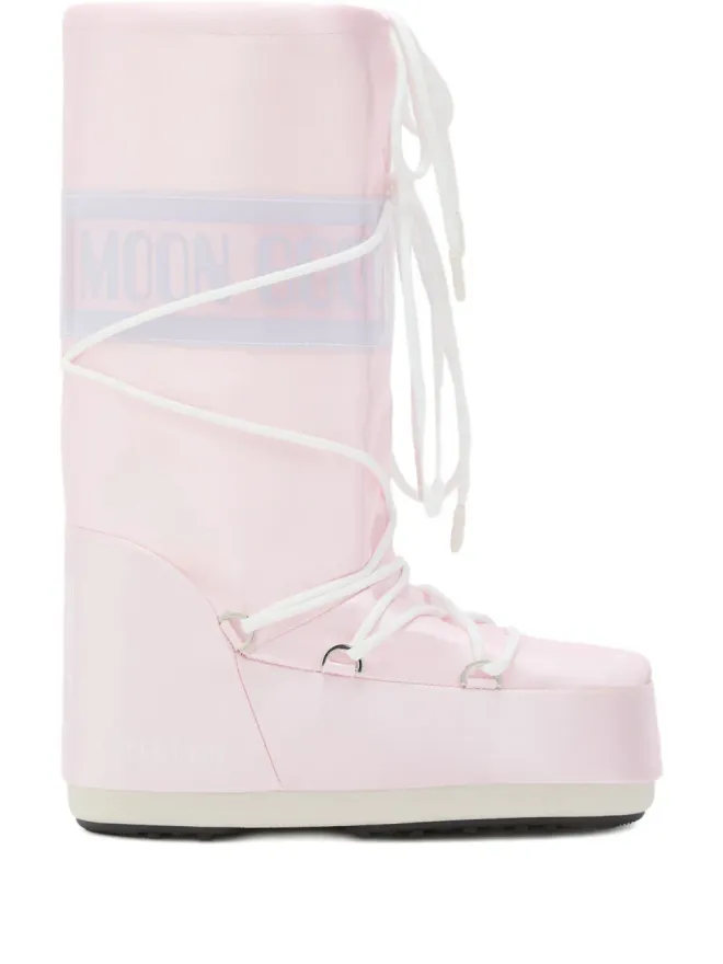 MOON BOOT Moon Boot アイコンロゴプリント レースアップ ブーツ ピンクの商品画像