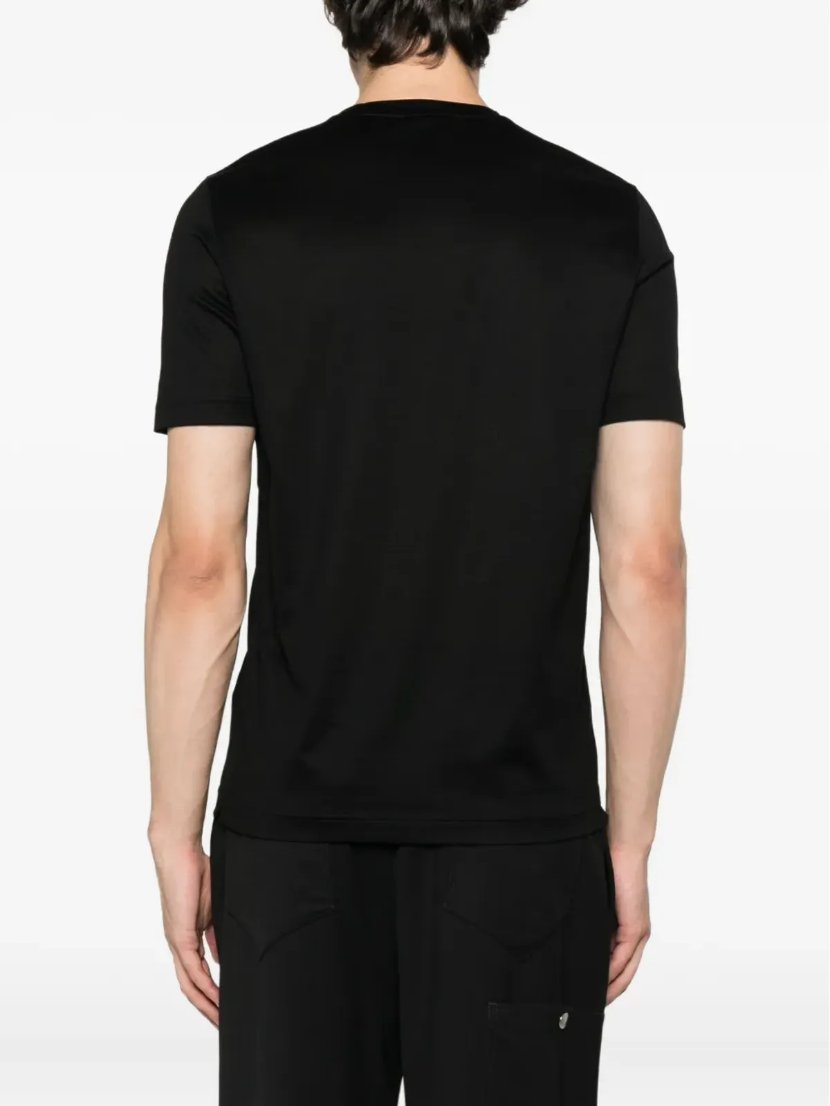 Gran Sasso ラウンドネック コットン Tシャツ - ブラック - 画像3