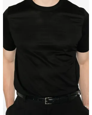 Gran Sasso ラウンドネック コットン Tシャツ - ブラック - サムネイル4