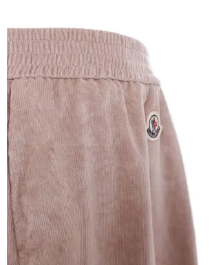 Moncler Enfant エラスティックウエストのベロアパンツ - ピンク - サムネイル3