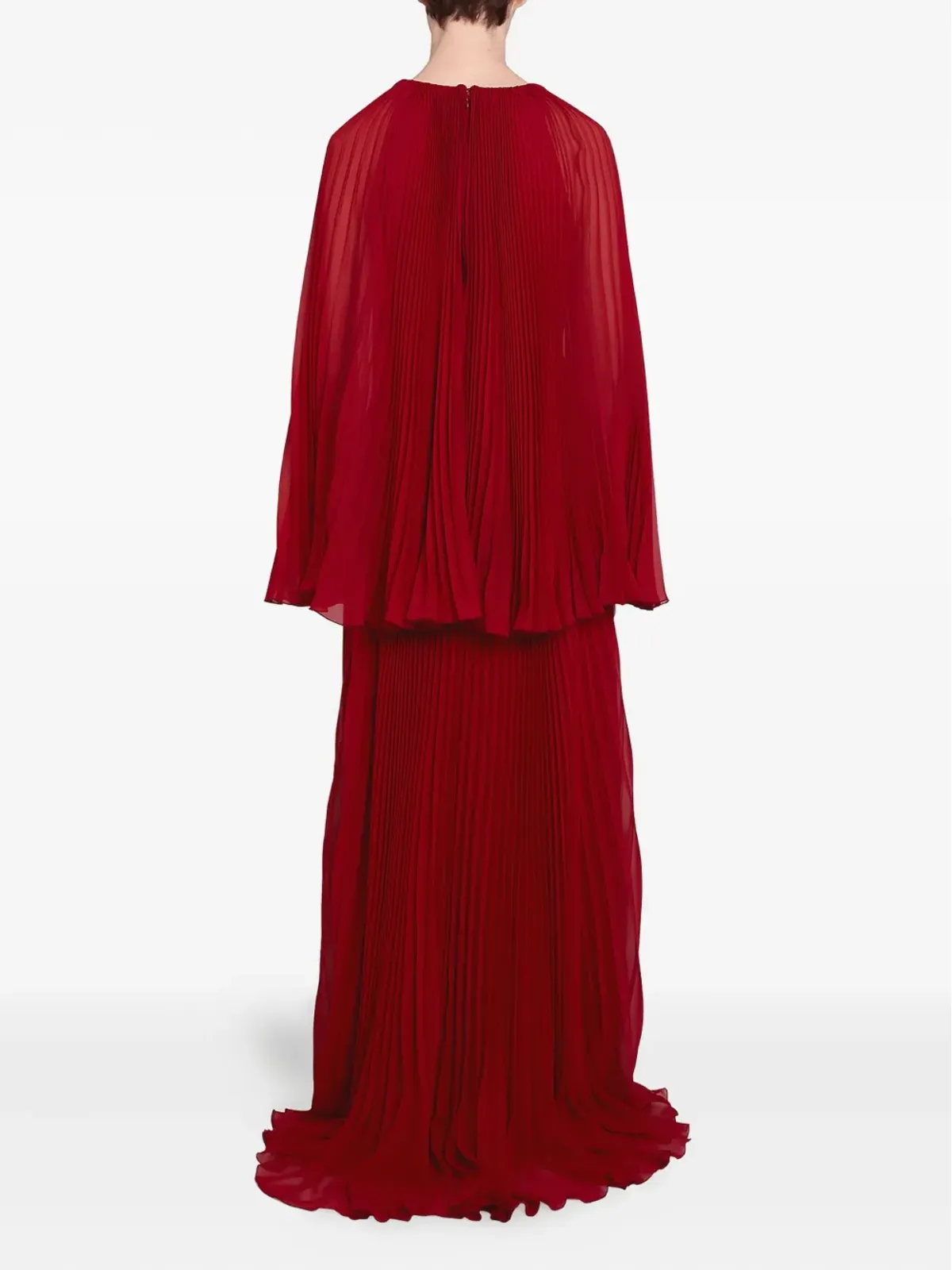 Giambattista Valli プリーツケープディテールドレス - 画像5