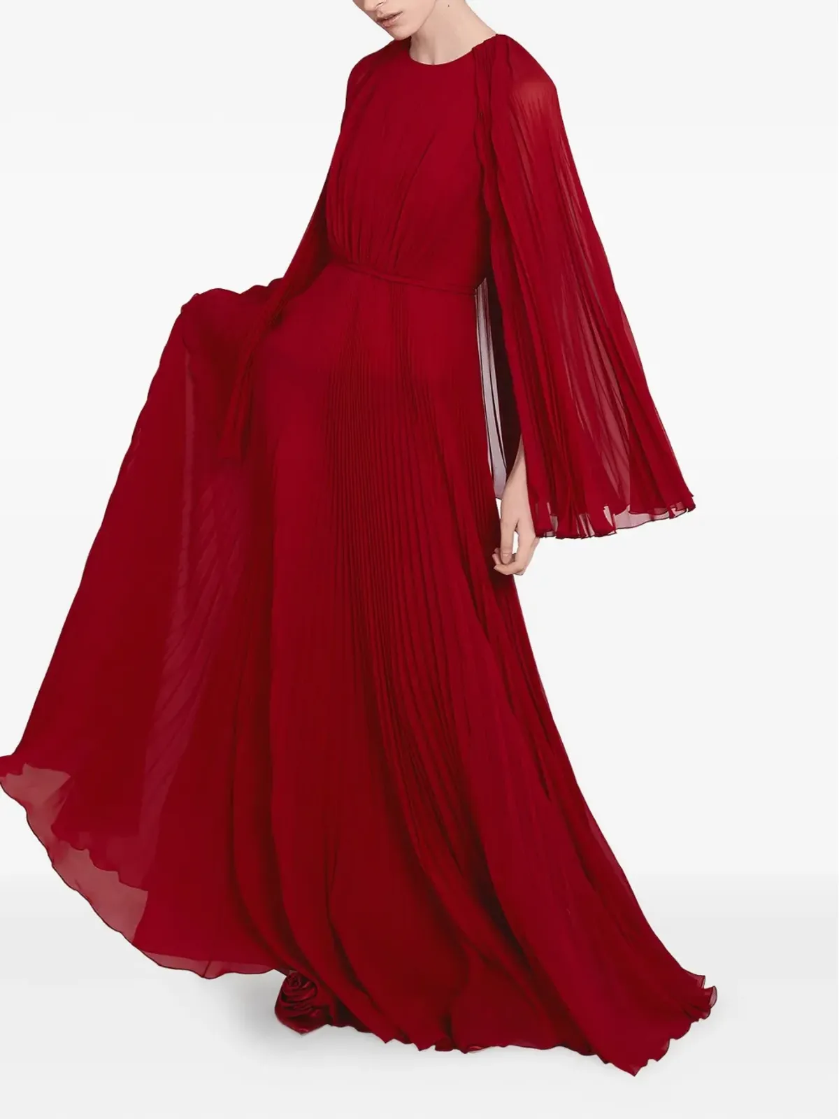Giambattista Valli プリーツケープディテールドレス - 画像2
