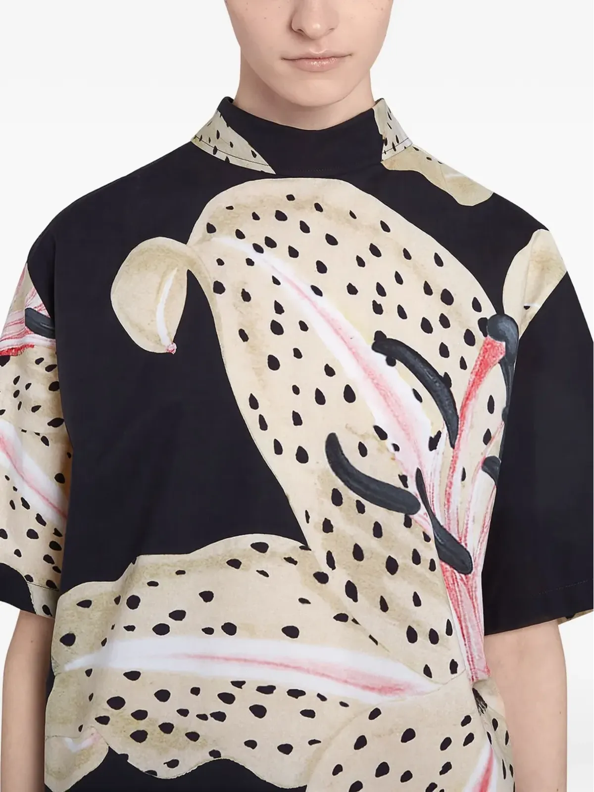 Giambattista Valli リリー柄ポプリンブラウス - 画像5