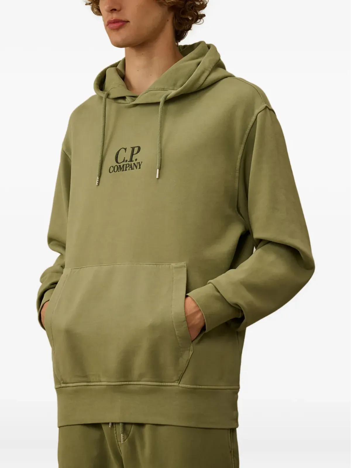 C.P. Company ロゴ刺繍フーディー グリーン - 画像3