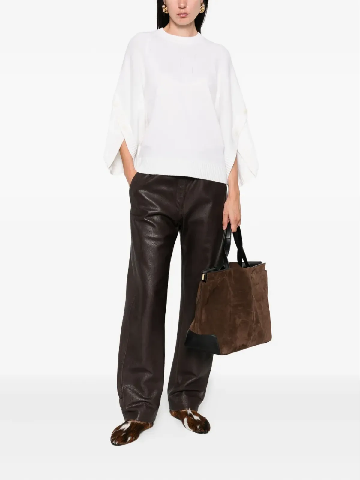 Max Mara ボタン付きカフスニットトップ - 画像2