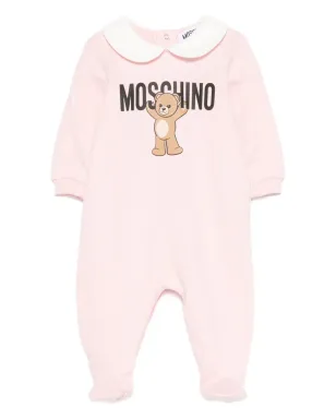 Moschino Kids テディーベア柄ピーターパンカラー パジャマ - ピンク - サムネイル1