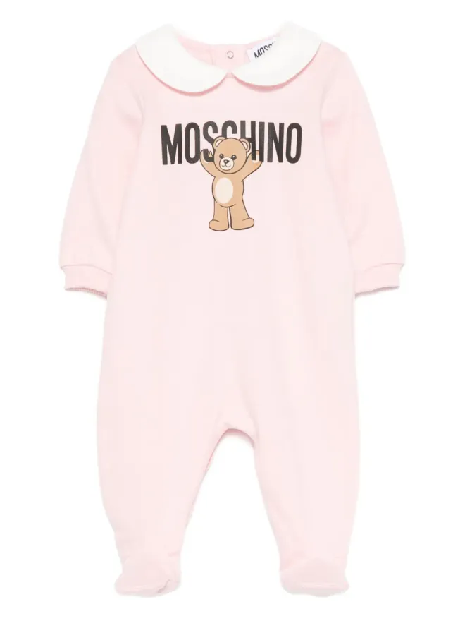 Moschino Kids Moschino Kids テディーベア柄ピーターパンカラー パジャマ - ピンクの商品画像