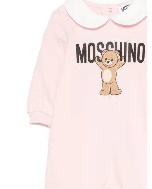Moschino Kids テディーベア柄ピーターパンカラー パジャマ - ピンク - サムネイル3