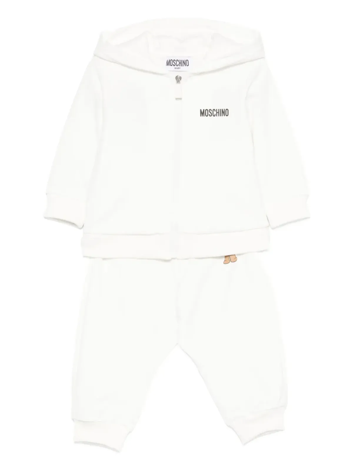 Moschino Kids テディベアプリント トラックスーツセット（ホワイト） - 画像1
