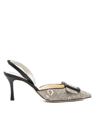 Manolo Blahnik Mayslibi buckle-detail slingback pumps - サムネイル1