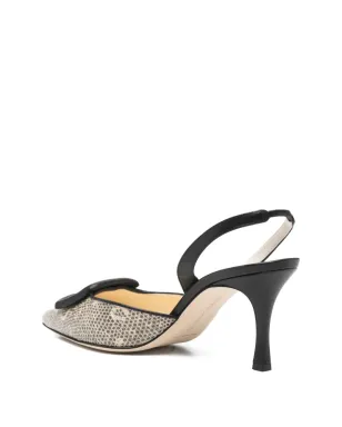 Manolo Blahnik Mayslibi buckle-detail slingback pumps - サムネイル3