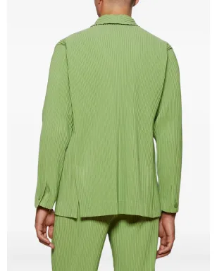 Issey Miyake プリーツ入りダブルブレストジャケット - グリーン - サムネイル5