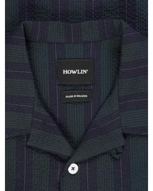 Howlin' ストライプ柄 半袖シャツ - ブルー - サムネイル2