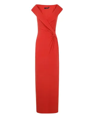 Lauren Ralph Lauren ノットディテール マキシドレス（レッド） - サムネイル1