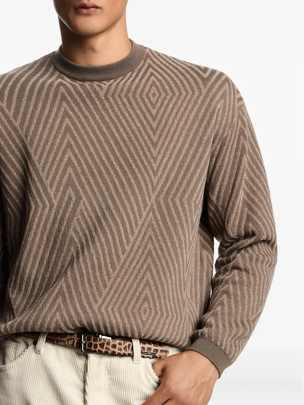 Emporio Armani 幾何学模様セーター - 画像4